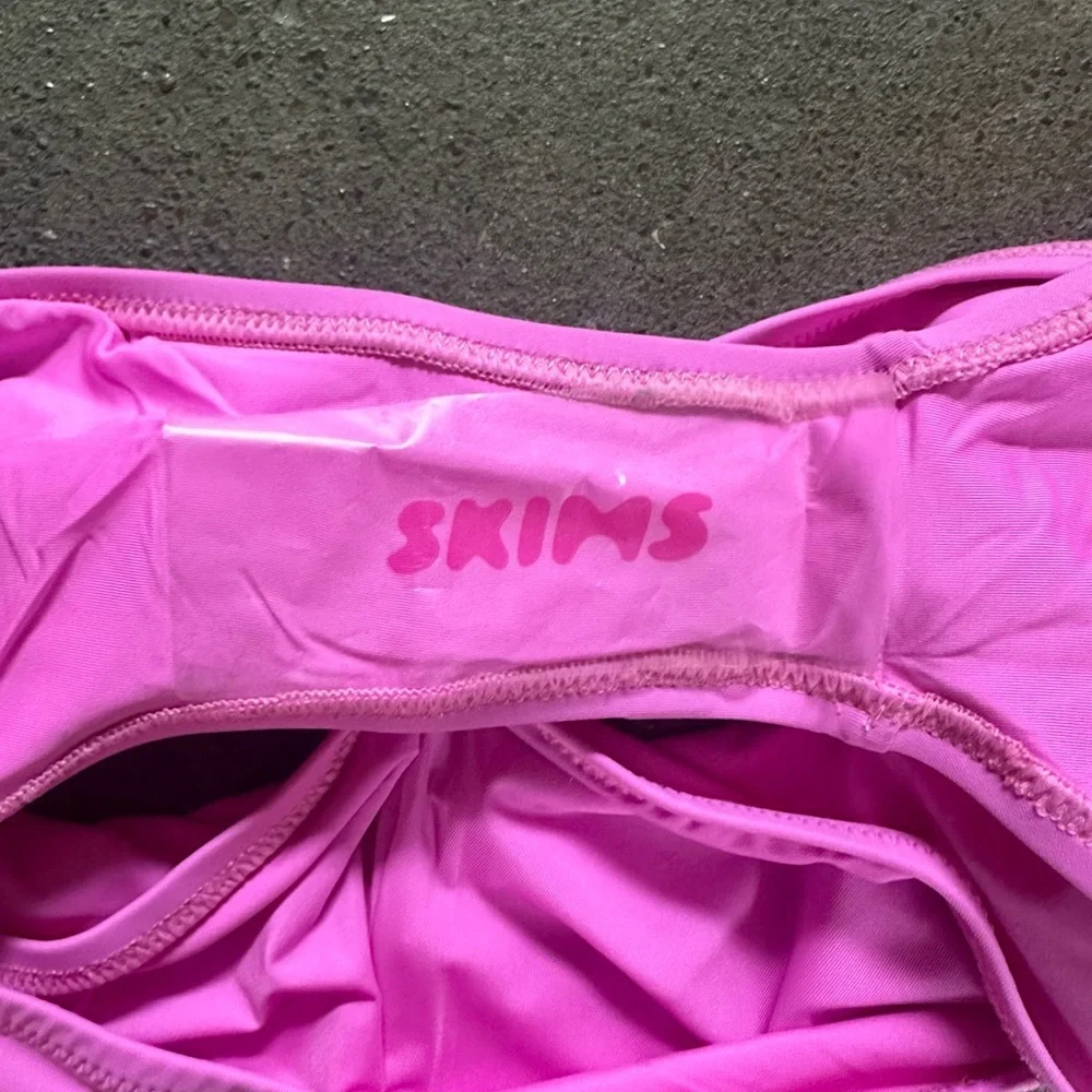 NWT SKIMS Recycled Swim Full Brief Bikini Bottom in Neon Orchid Pink Size Small